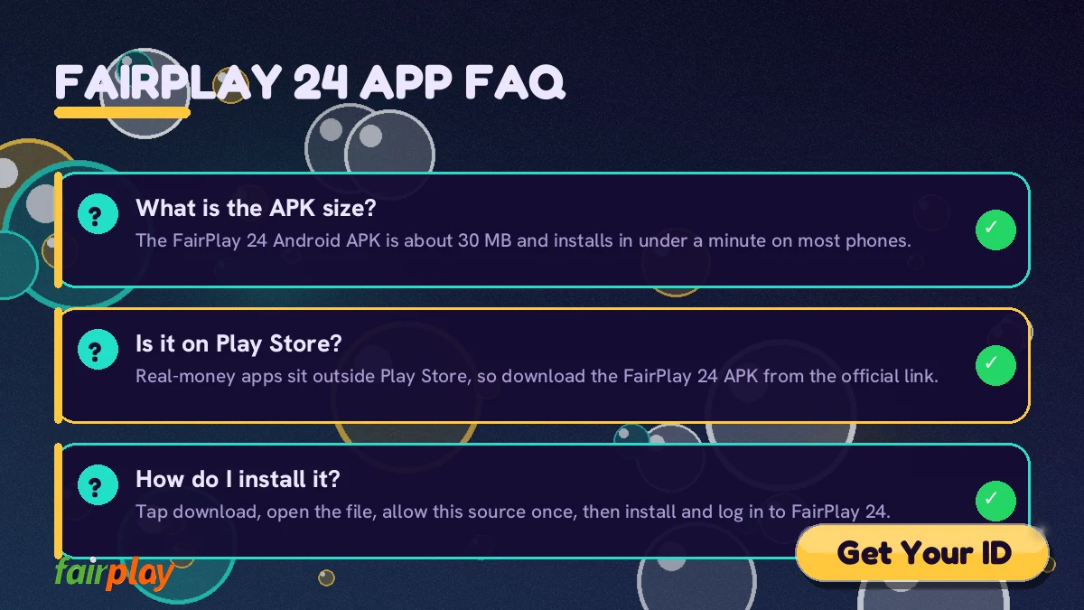 FairPlay 24 app download questions answered