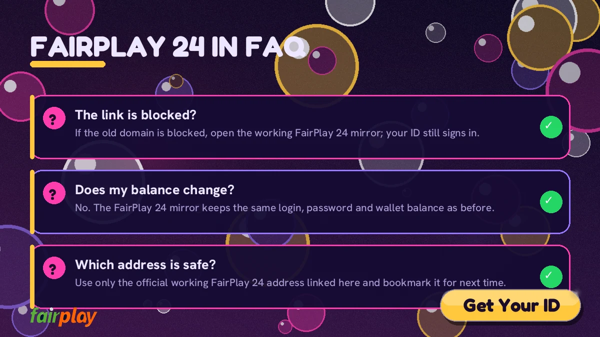 Common questions about the FairPlay 24 .in address