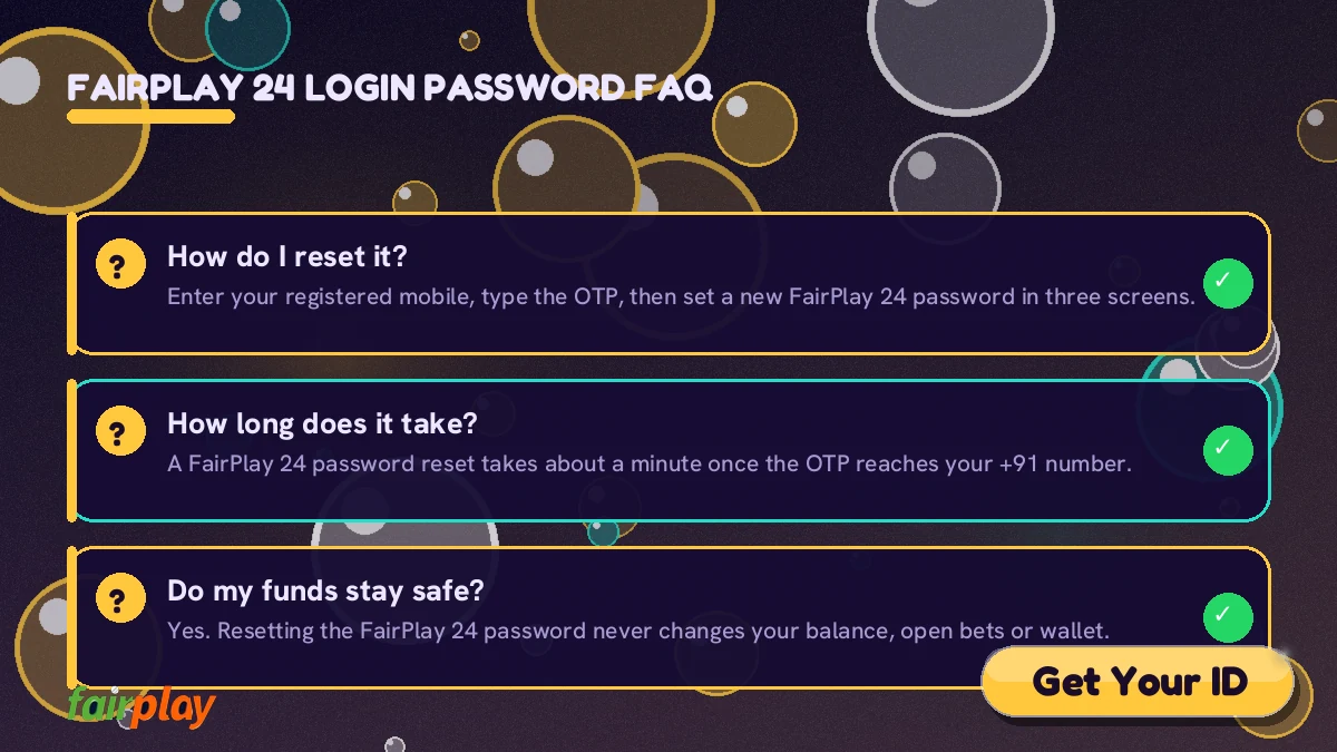 FairPlay 24 login password reset questions answered