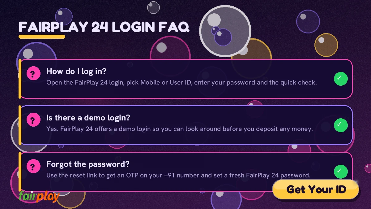 FairPlay 24 login questions answered