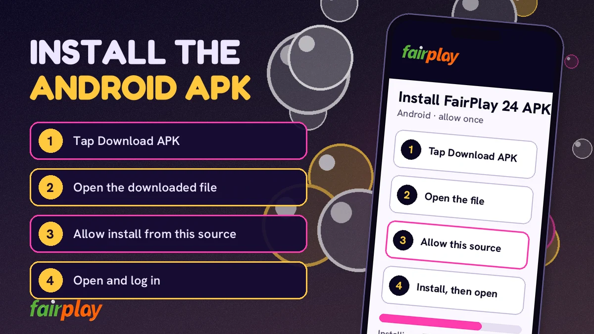Updating the FairPlay 24 app to the latest APK version