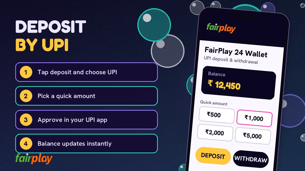 FairPlay 24 deposit confirmation with reference number on the statement